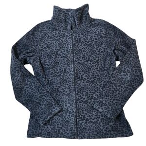 Old Navy Leopard Print Fleece Zip-Up Jacket Women's Size Medium